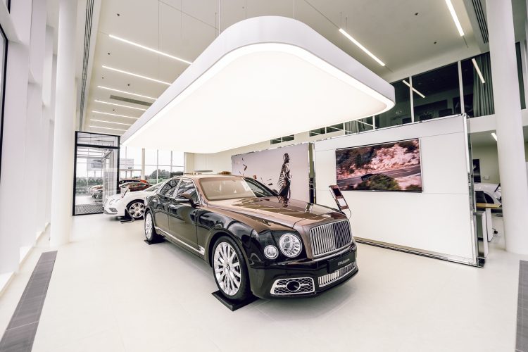 Bentley underneath light fitting