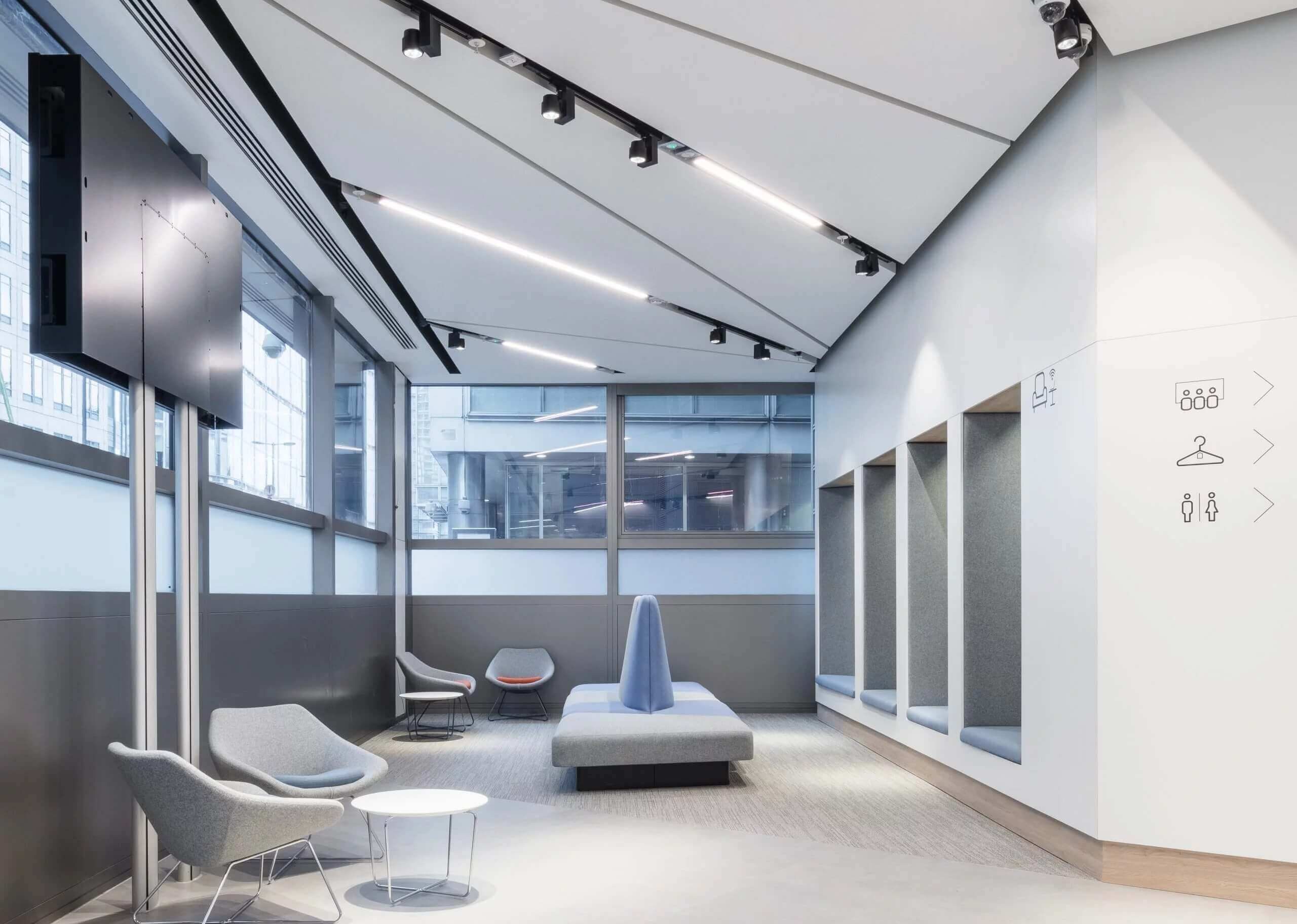 Modern room with unique lighting design
