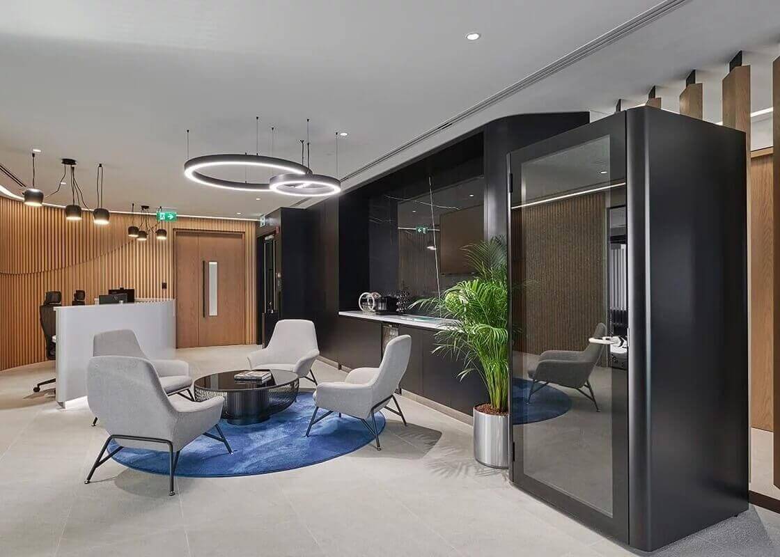 Alix and Partners circular ring pendant office light