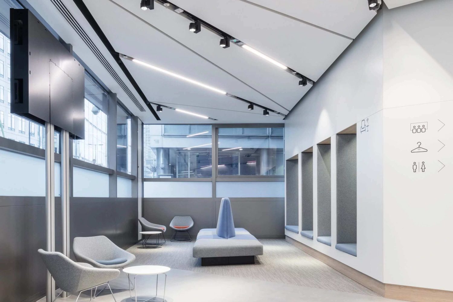 Modern room with unique lighting design