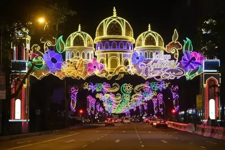 decorative lighting in a road tunnel