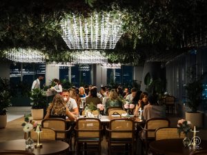 decorative light fixtures in a restaurant