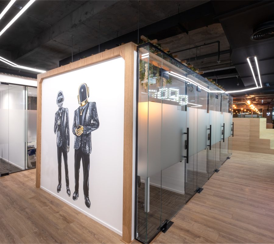 Tube lighting in the office space